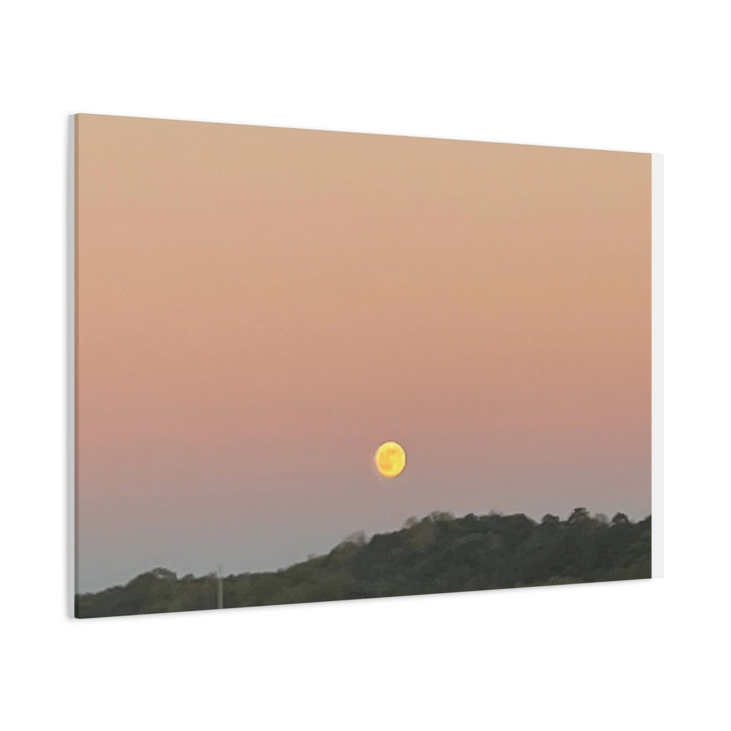 Moonrise Sunset Canvas Print — Pastel Sky Landscape Wall Art