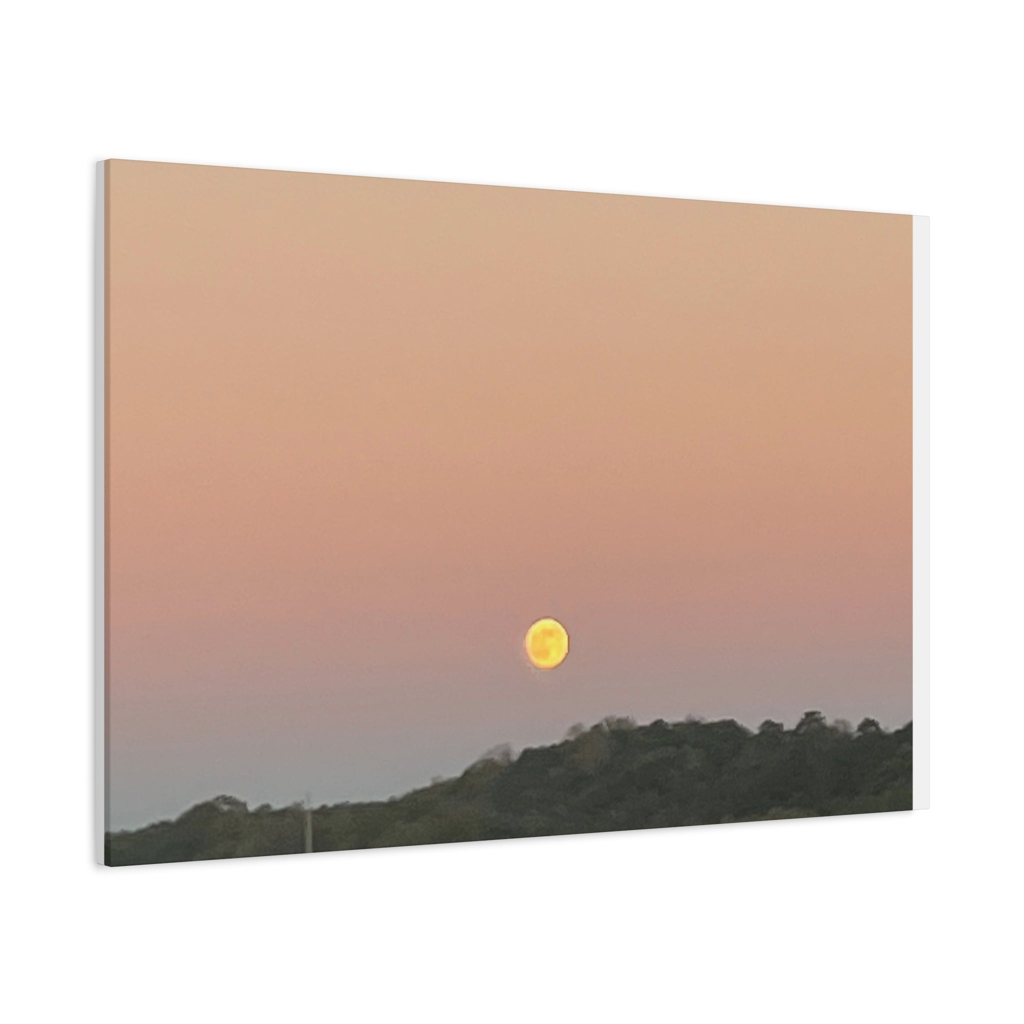 Moonrise Sunset Canvas Print — Pastel Sky Landscape Wall Art