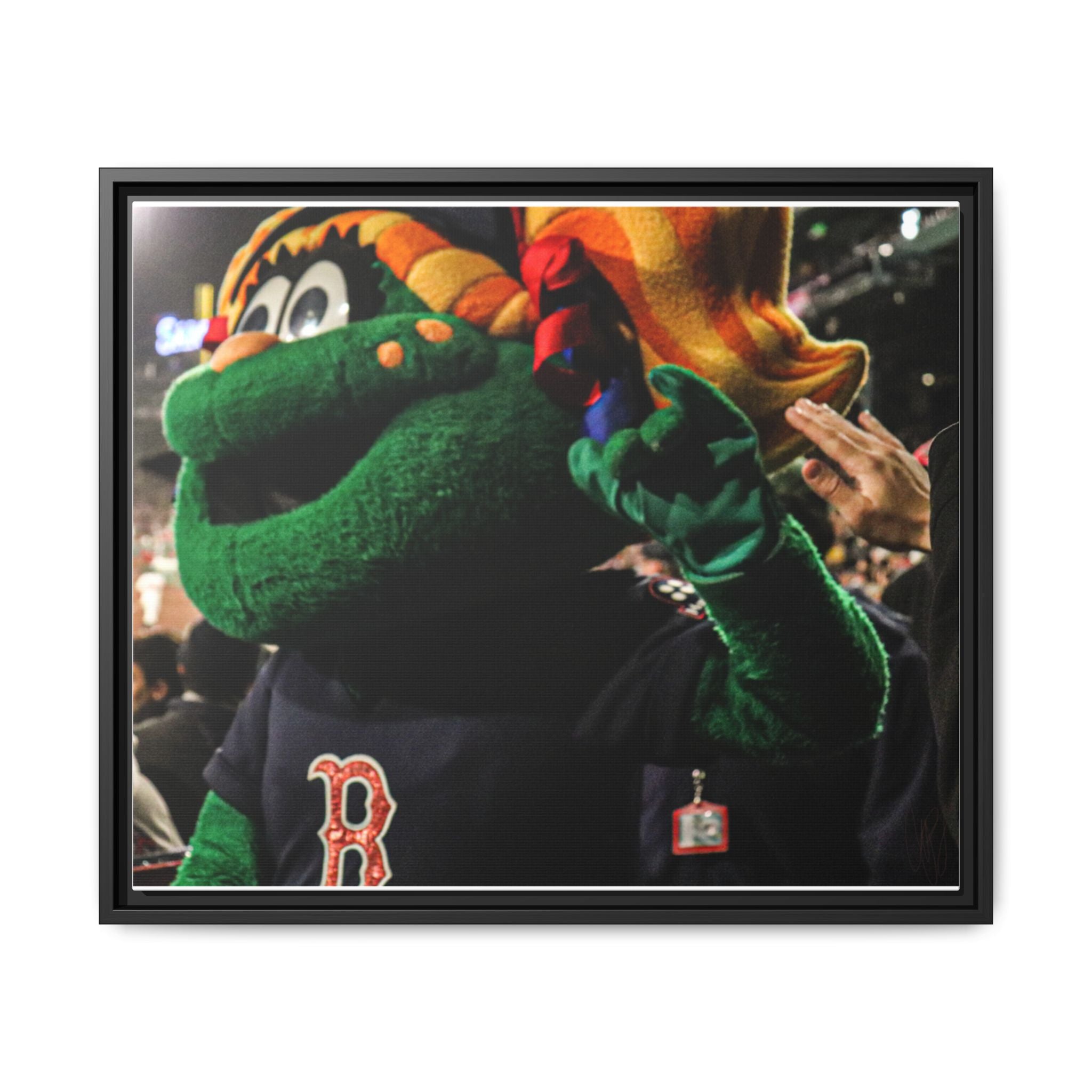 Tessie Boston Mascot Framed Matte Canvas Wall Art