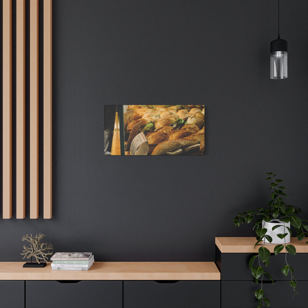 Bakery Sandwiches Matte Canvas Print — Gourmet Market Wall Art