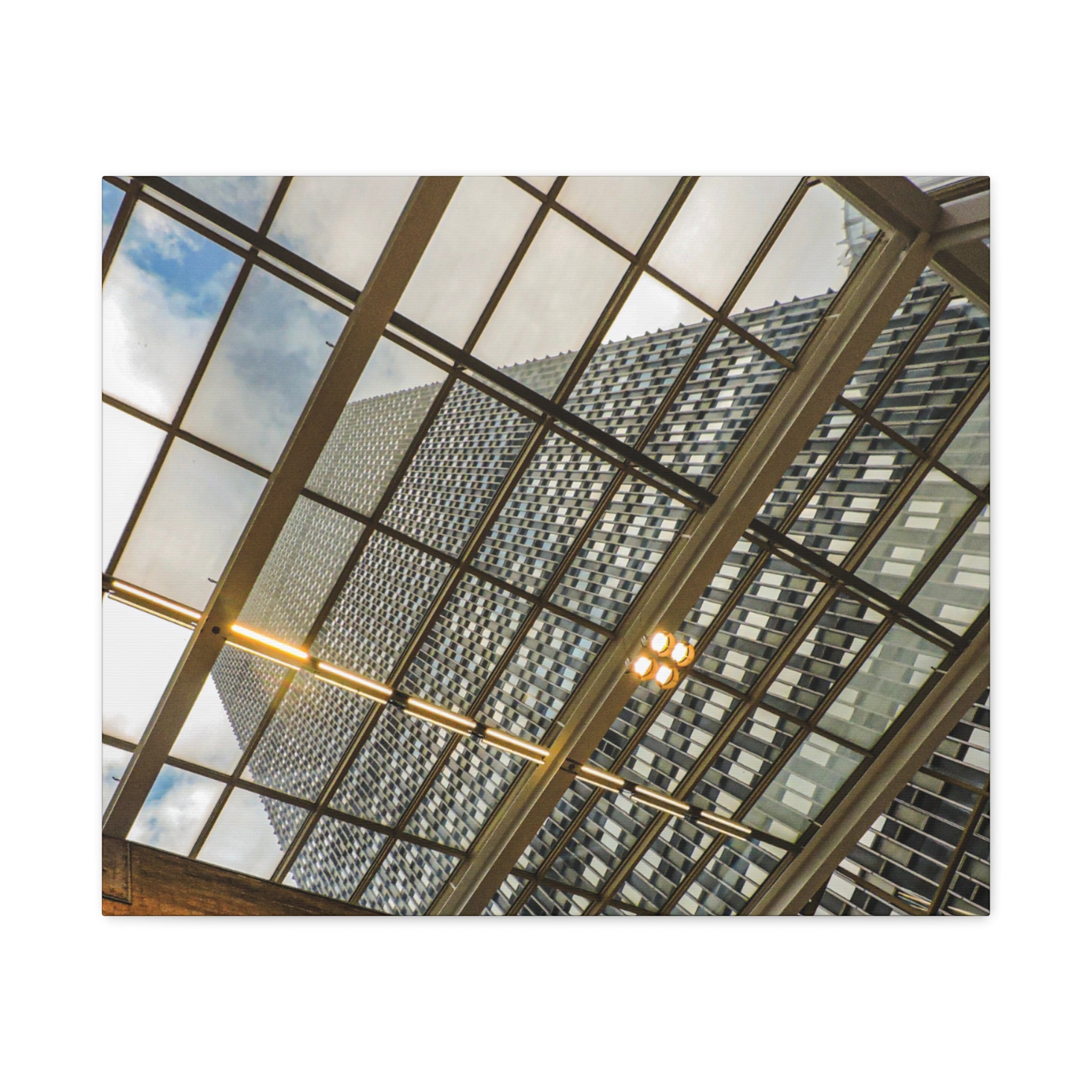 Modern Architecture Canvas Print | Glass Atrium & Skyscraper Wall Art | A‑G Originals