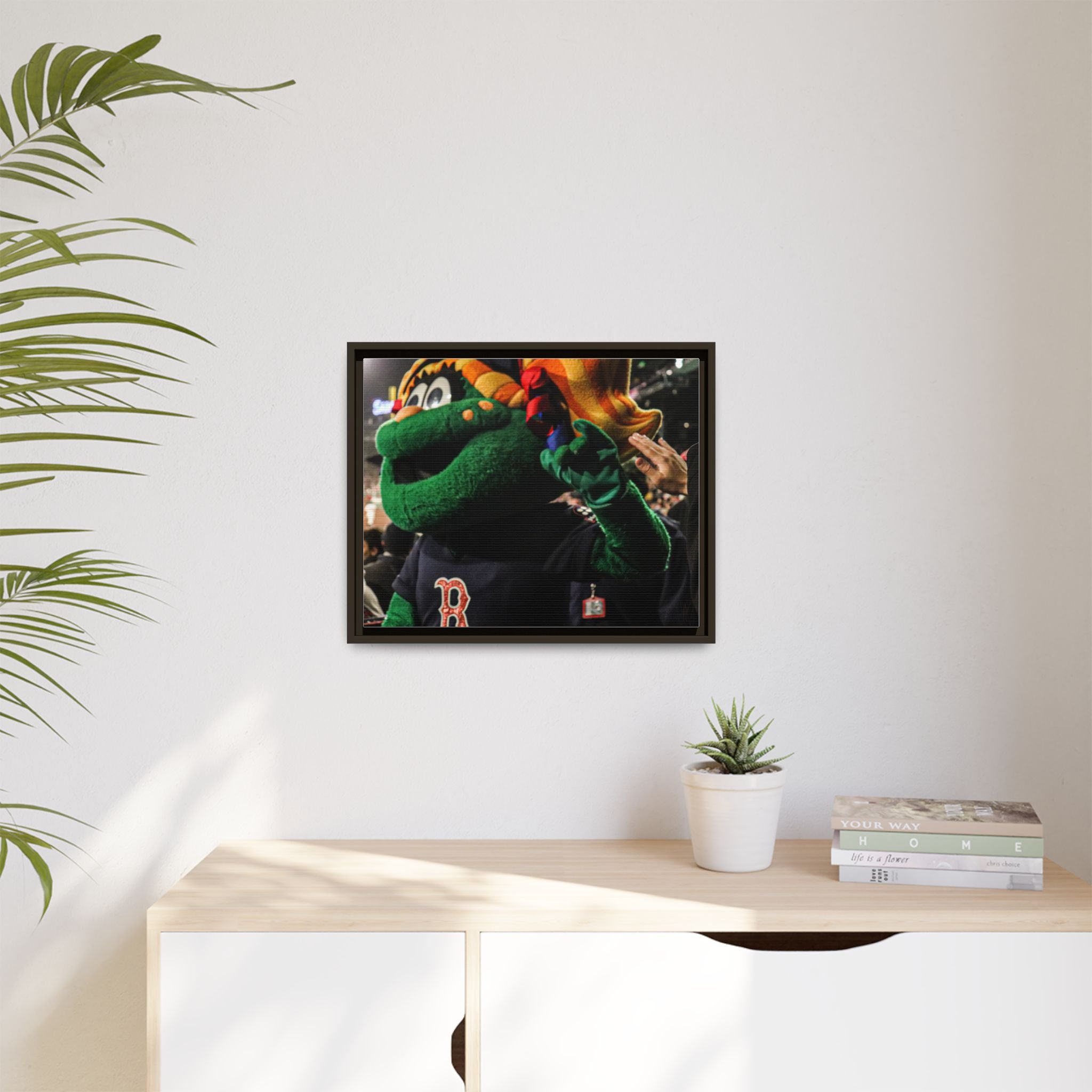 Tessie Boston Mascot Framed Matte Canvas Wall Art
