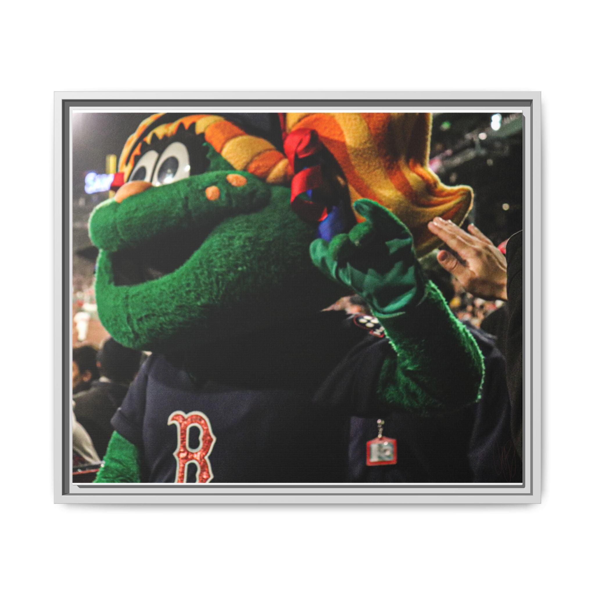 Tessie Boston Mascot Framed Matte Canvas Wall Art