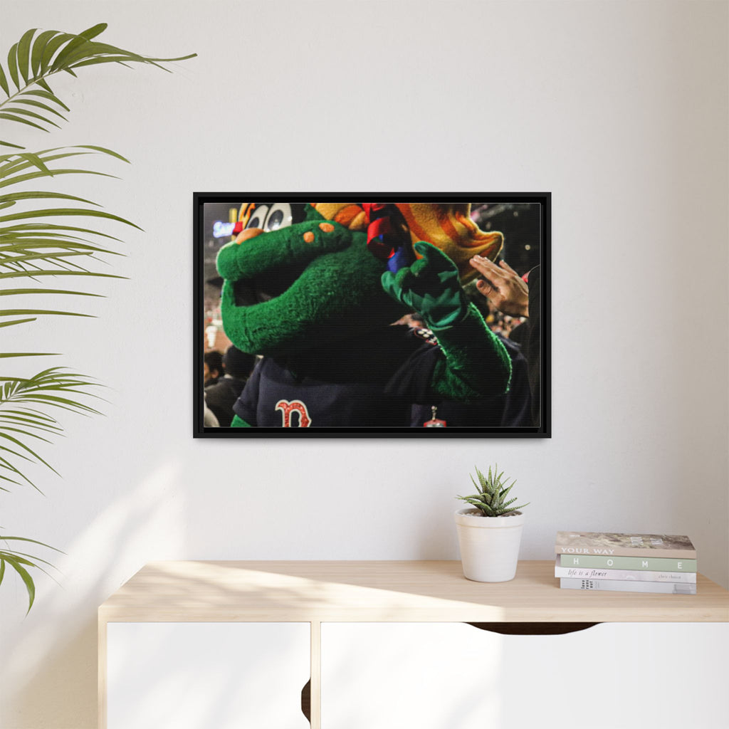 Tessie Boston Mascot Framed Matte Canvas Wall Art