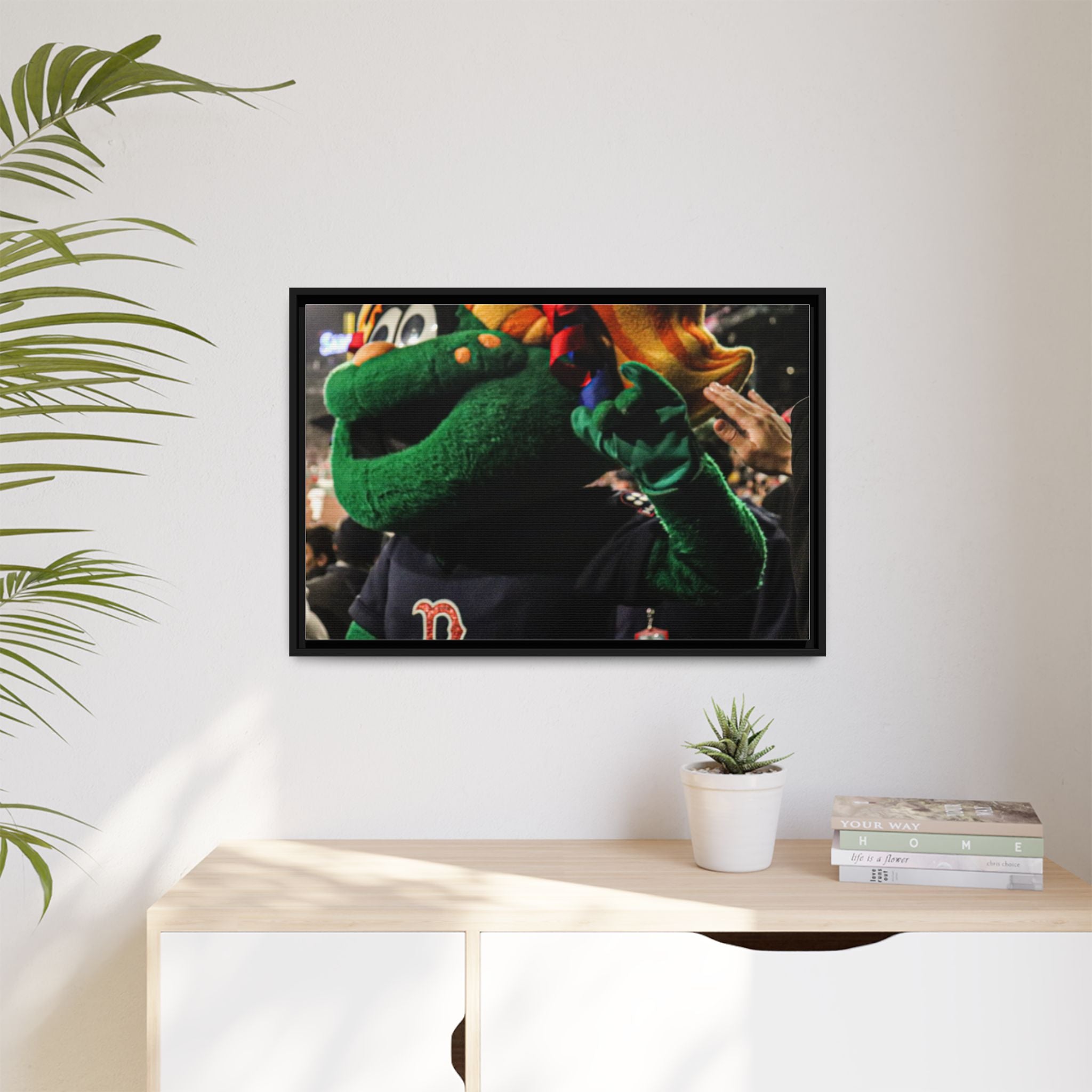 Tessie Boston Mascot Framed Matte Canvas Wall Art