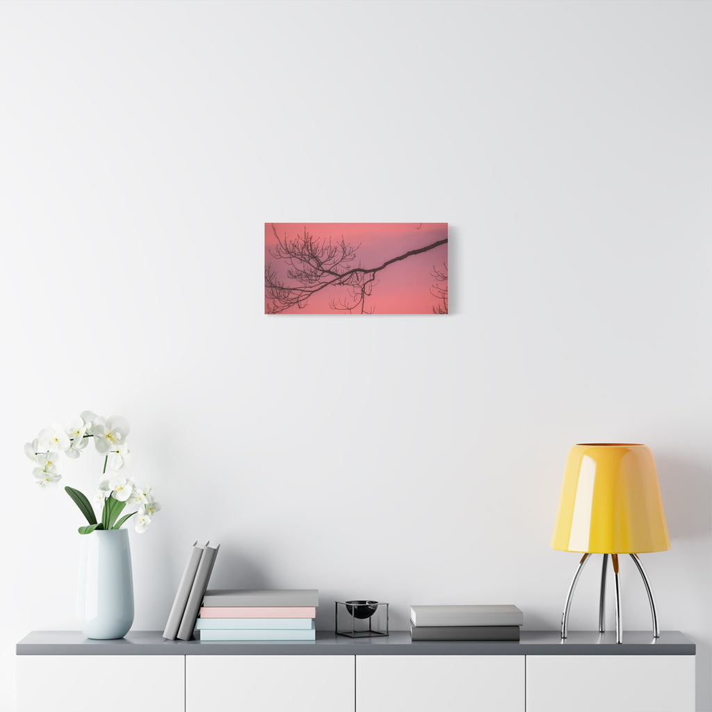 Pink Sunset Tree Canvas Print — Matte Stretched Wall Art