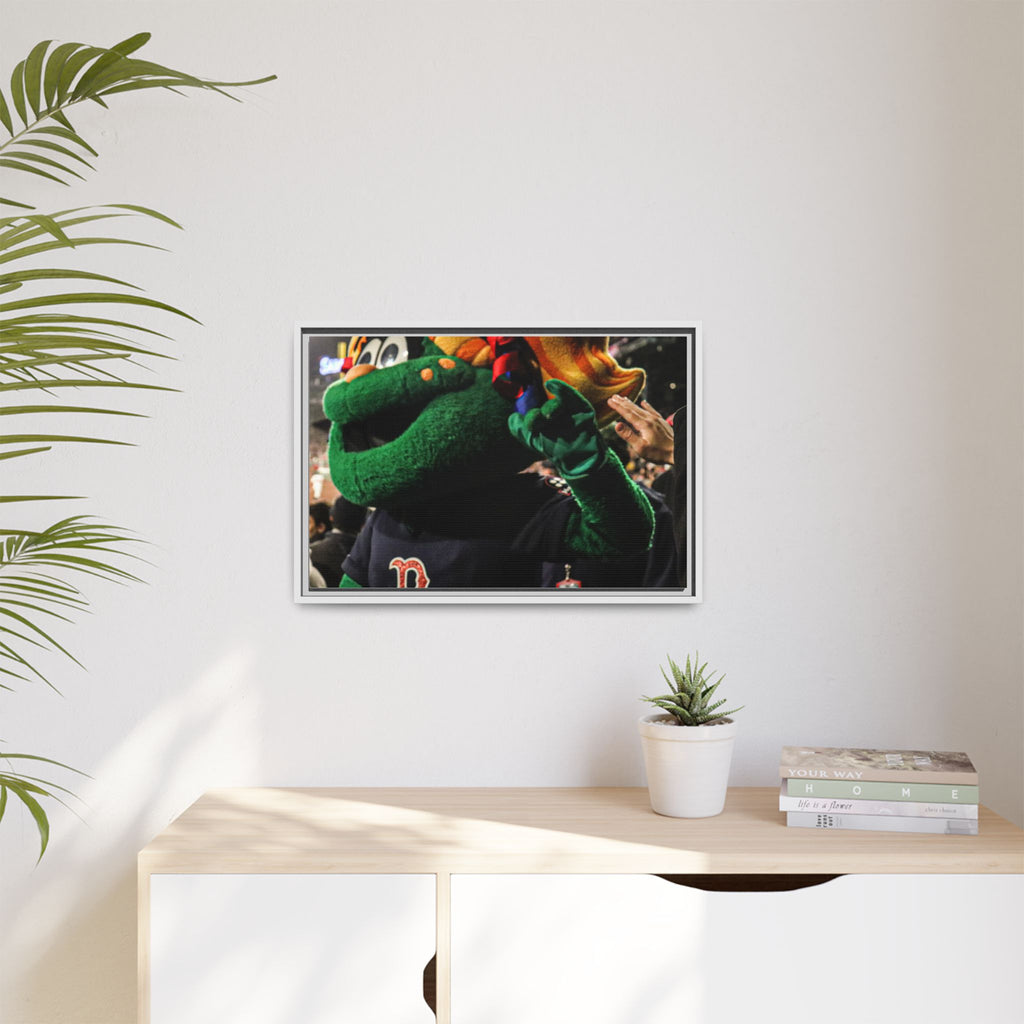 Tessie Boston Mascot Framed Matte Canvas Wall Art