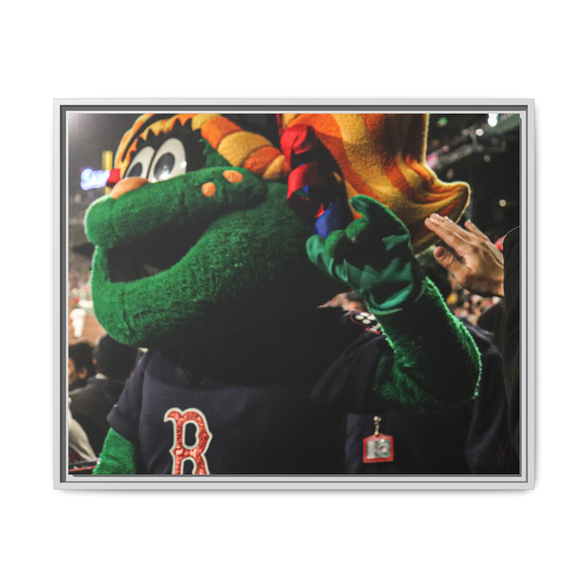 Tessie Boston Mascot Framed Matte Canvas Wall Art