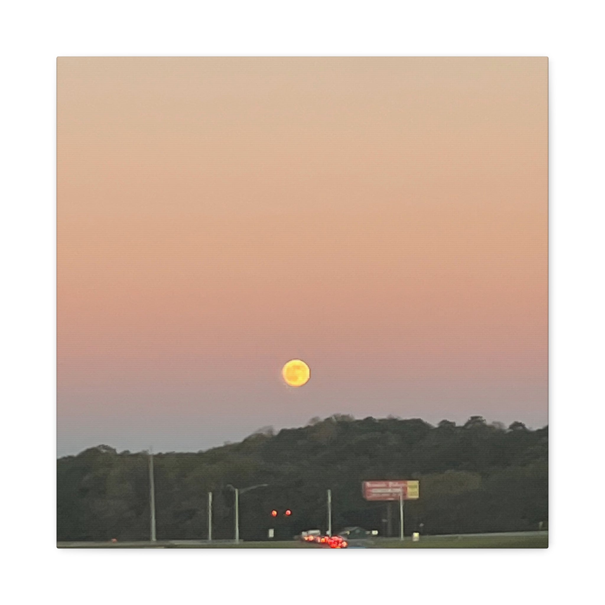 Moonrise Sunset Canvas Print | Pastel Sky Landscape Wall Art | A‑G Originals Photography