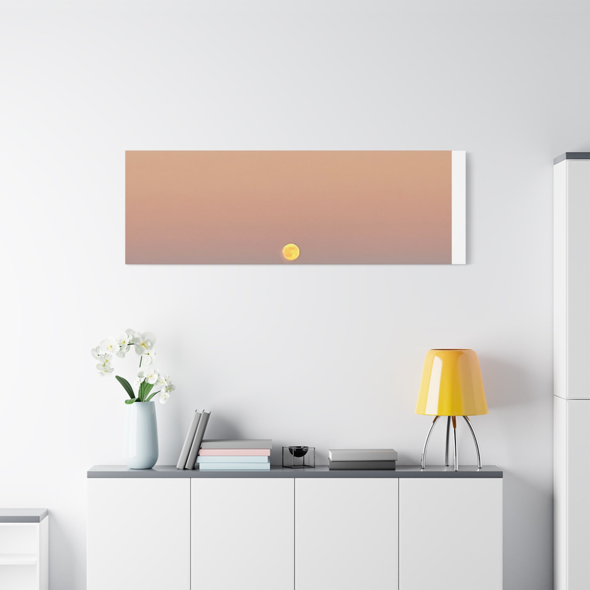 Moonrise Sunset Canvas Print — Pastel Sky Landscape Wall Art