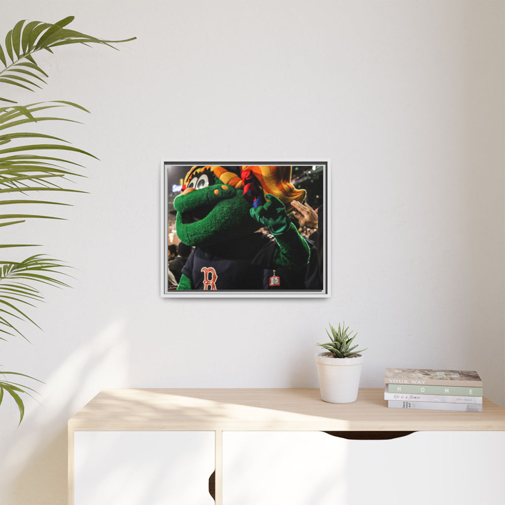 Tessie Boston Mascot Framed Matte Canvas Wall Art