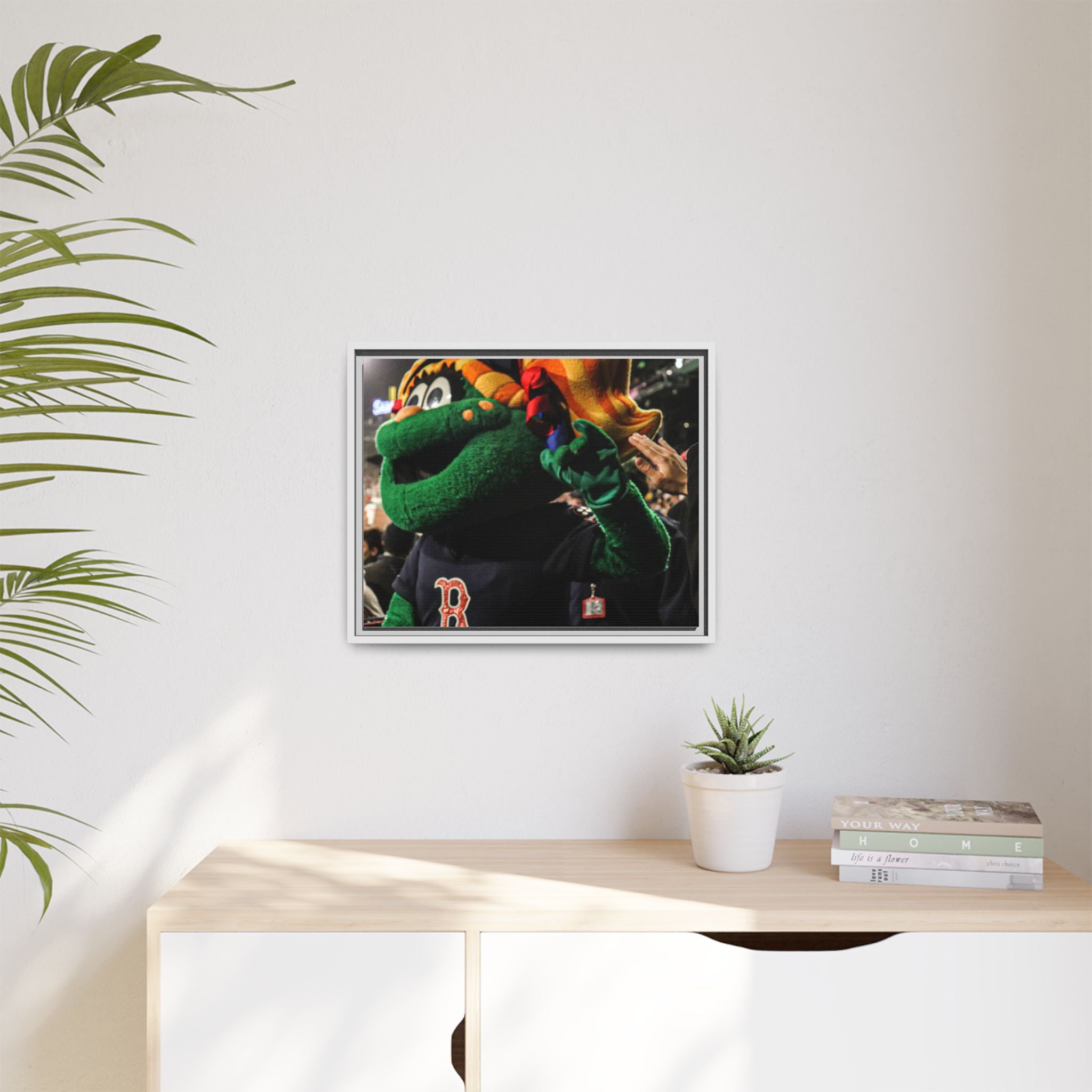 Tessie Boston Mascot Framed Matte Canvas Wall Art