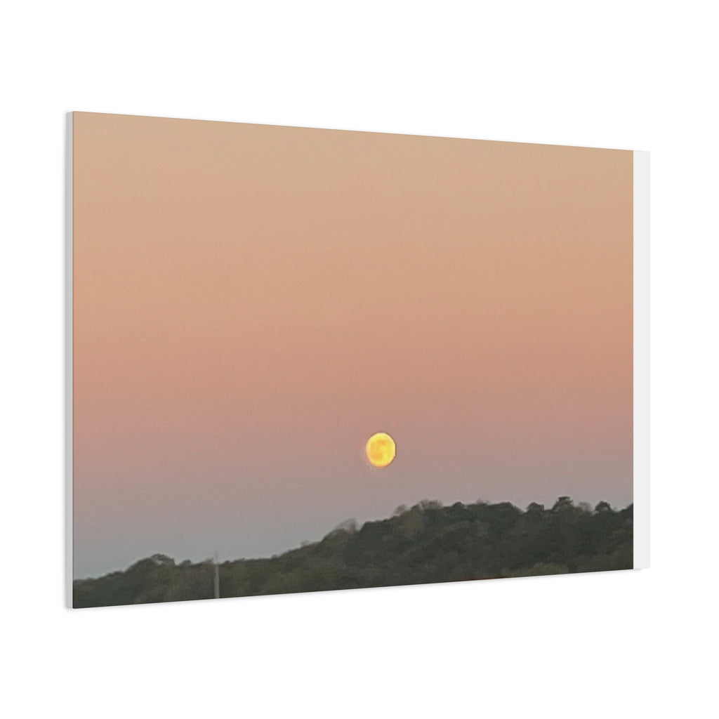 Moonrise Sunset Canvas Print — Pastel Sky Landscape Wall Art