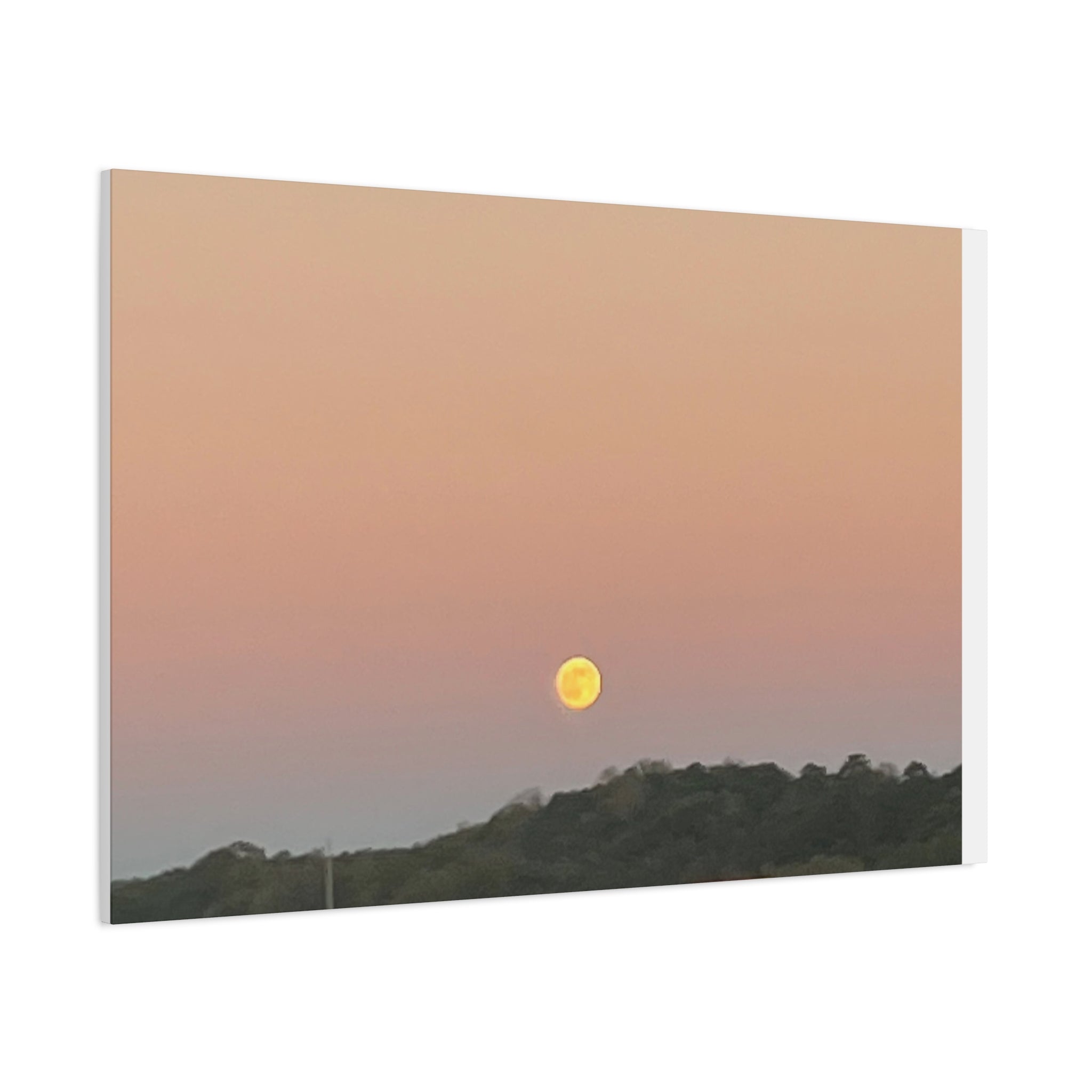 Moonrise Sunset Canvas Print — Pastel Sky Landscape Wall Art
