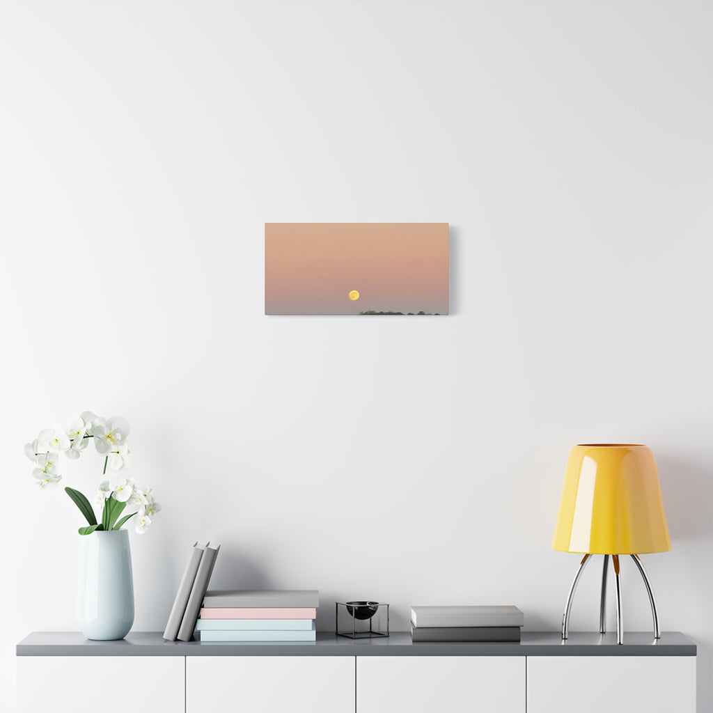 Moonrise Sunset Canvas Print — Pastel Sky Landscape Wall Art