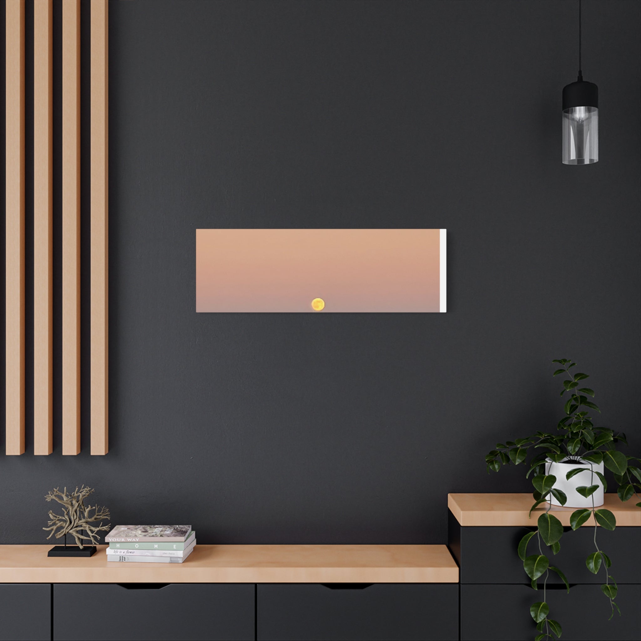 Moonrise Sunset Canvas Print — Pastel Sky Landscape Wall Art