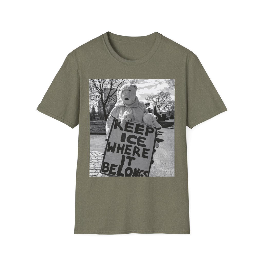 Keep ICE Where It Belongs — Polar Bear Protest Tee