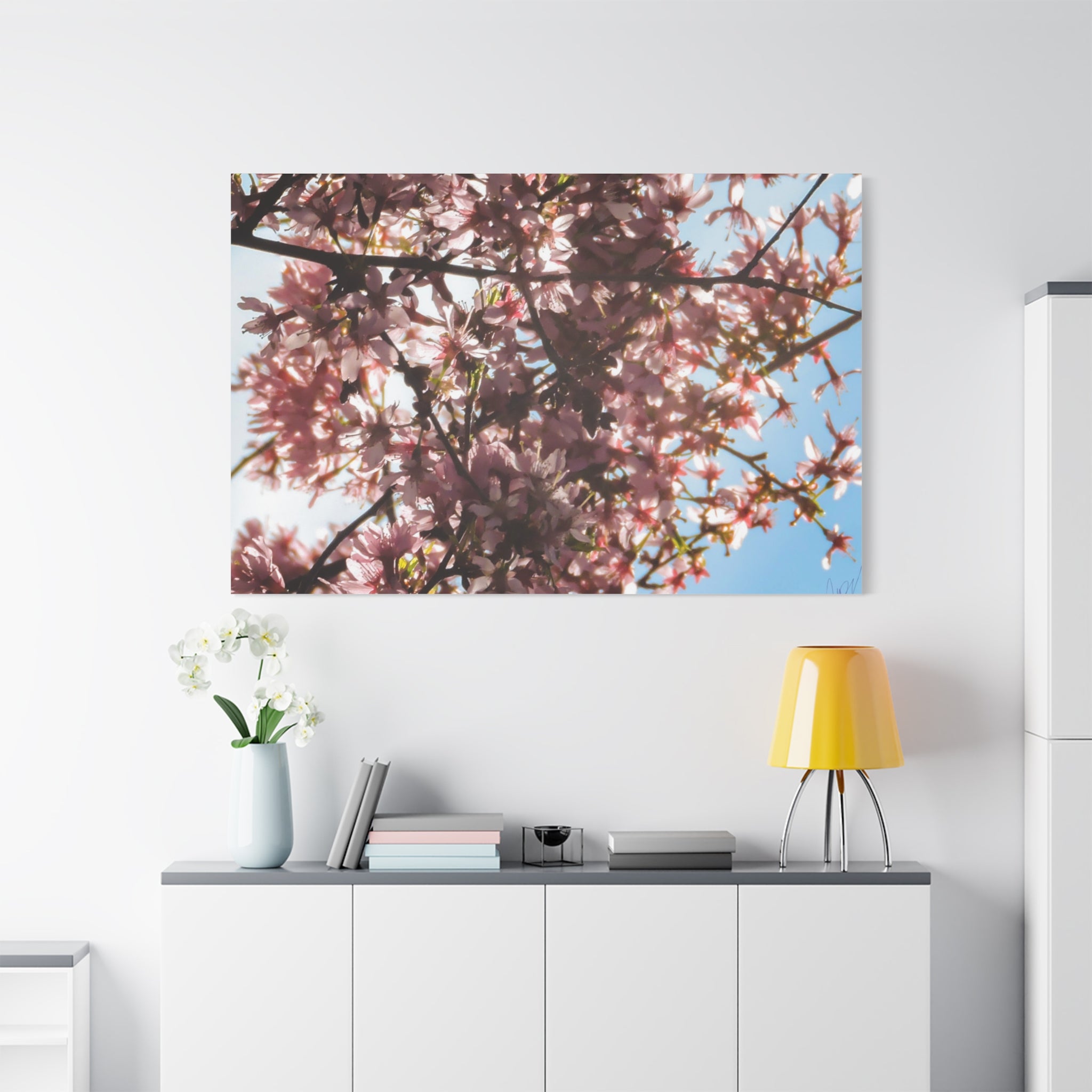 Blossoming Cherry Branches Matte Canvas Print — Spring Floral Wall Art, Stretched 1.25"