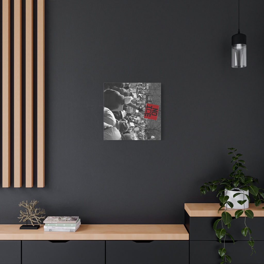 NO ICE Rising Above the Crowd — Matte Humanitarian Canvas