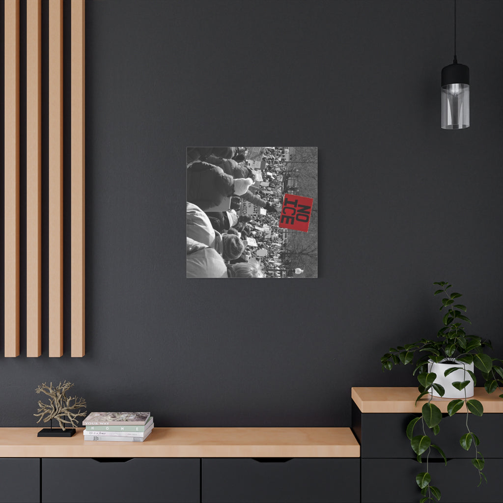 NO ICE Rising Above the Crowd — Matte Humanitarian Canvas