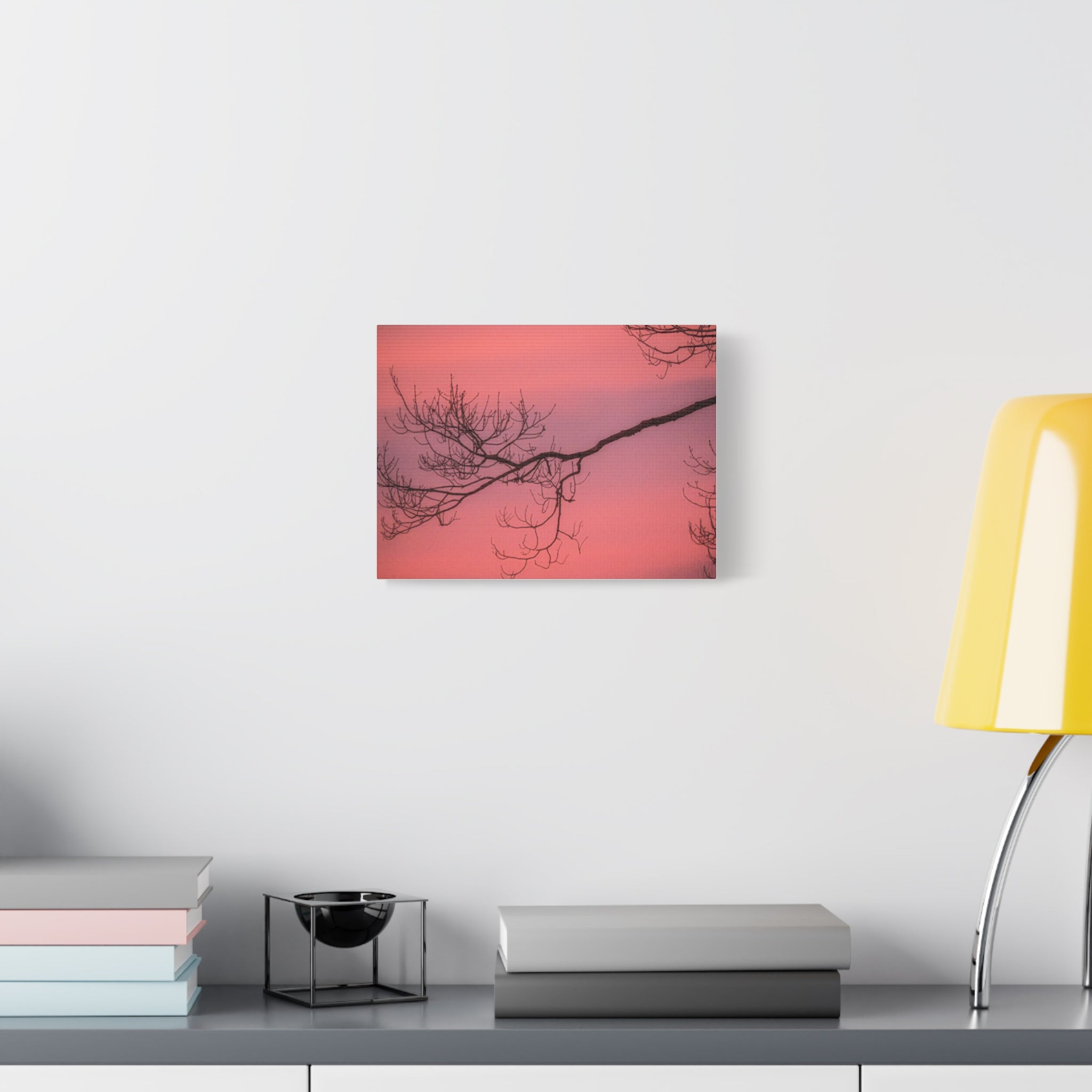 Pink Sunset Tree Canvas Print — Matte Stretched Wall Art