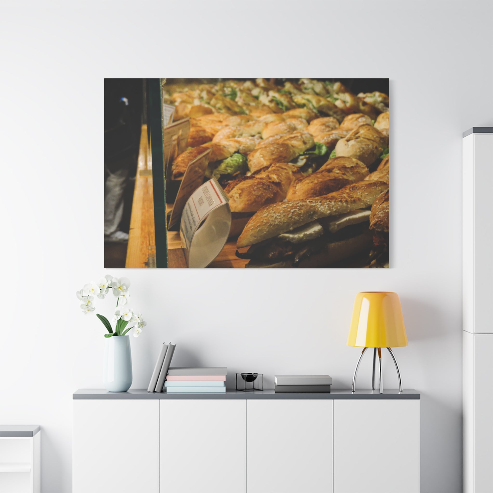 Bakery Sandwiches Matte Canvas Print — Gourmet Market Wall Art