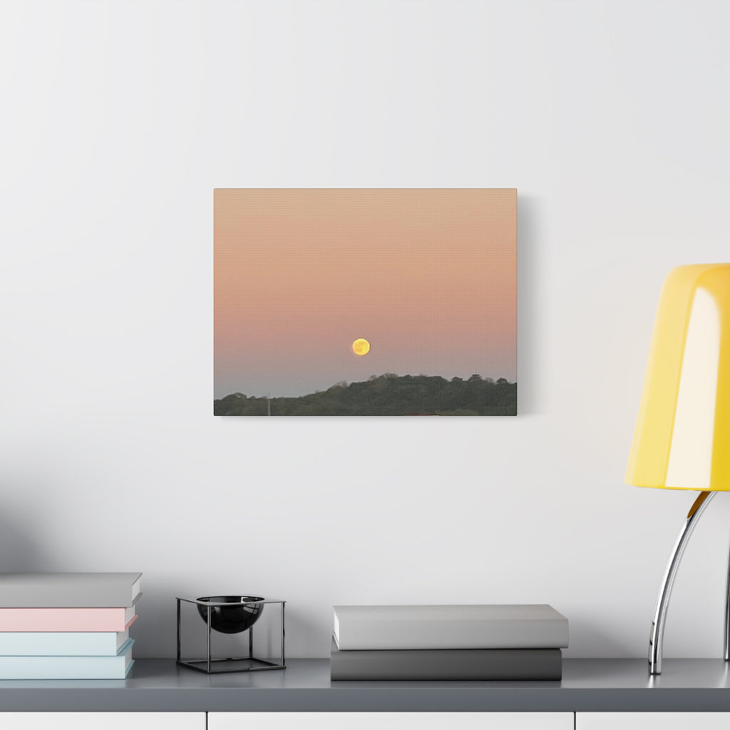 Moonrise Sunset Canvas Print — Pastel Sky Landscape Wall Art