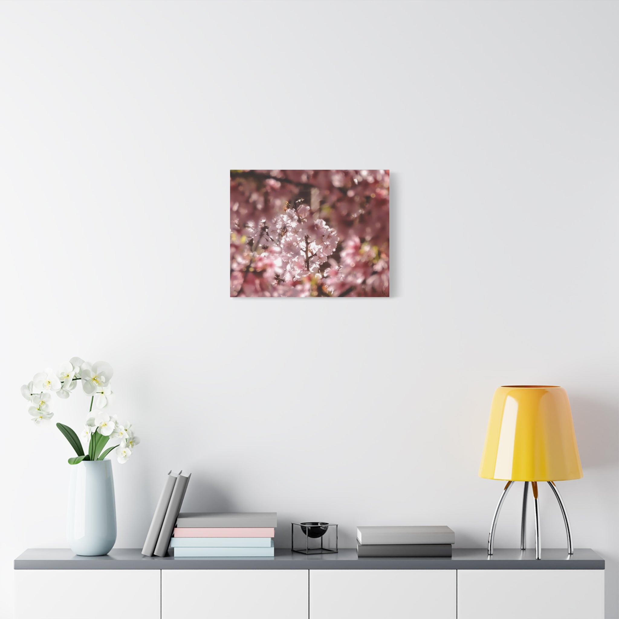 Blush Cherry Blossom Matte Canvas Print — Spring Floral Wall Art (Stretched 1.25")