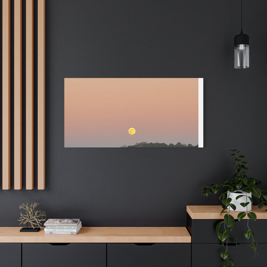 Moonrise Sunset Canvas Print — Pastel Sky Landscape Wall Art