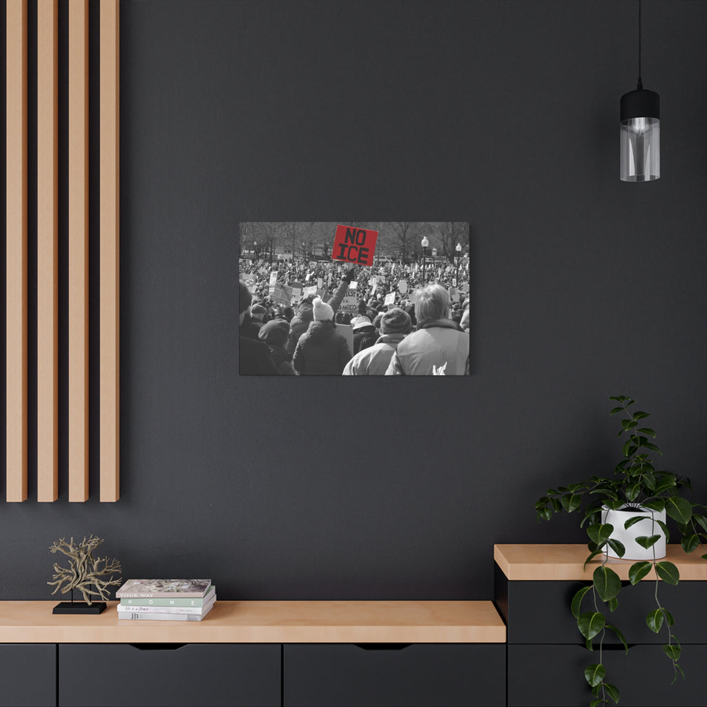 NO ICE in the Crowd — Documentary Matte Canvas