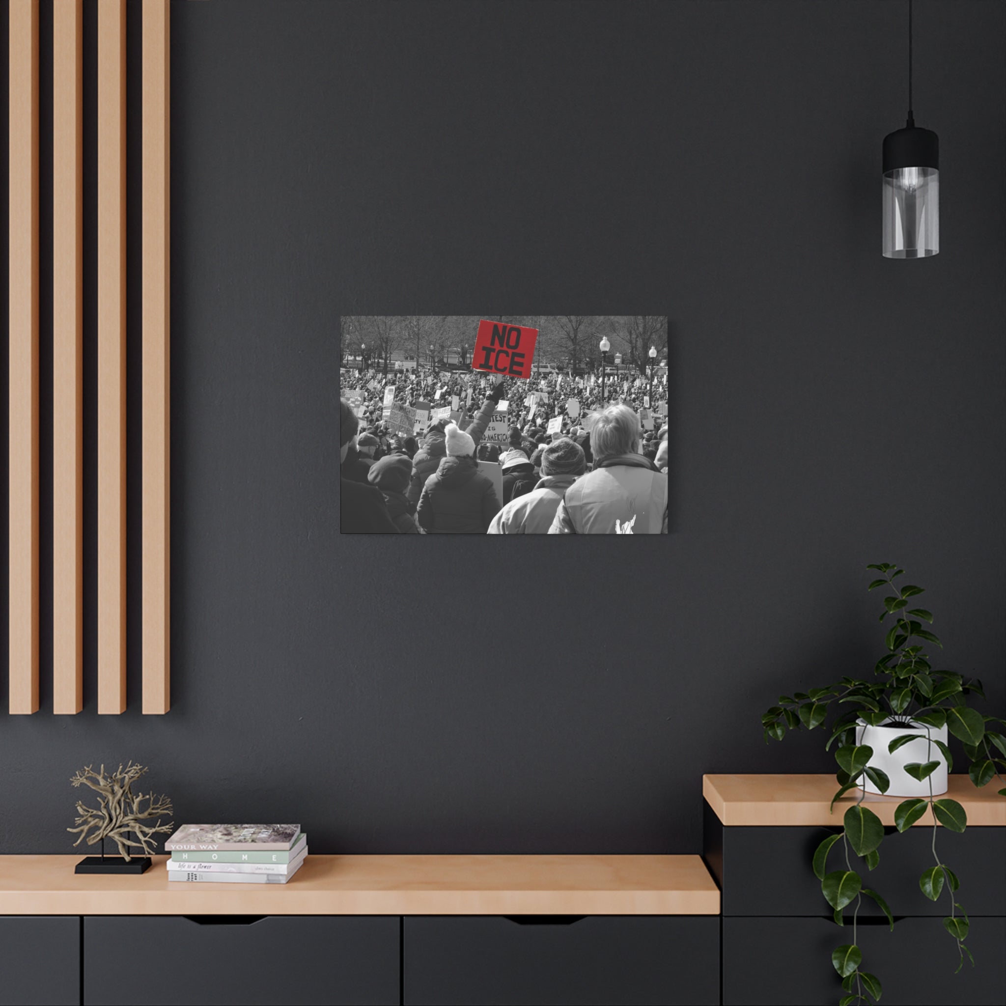 NO ICE in the Crowd — Documentary Matte Canvas