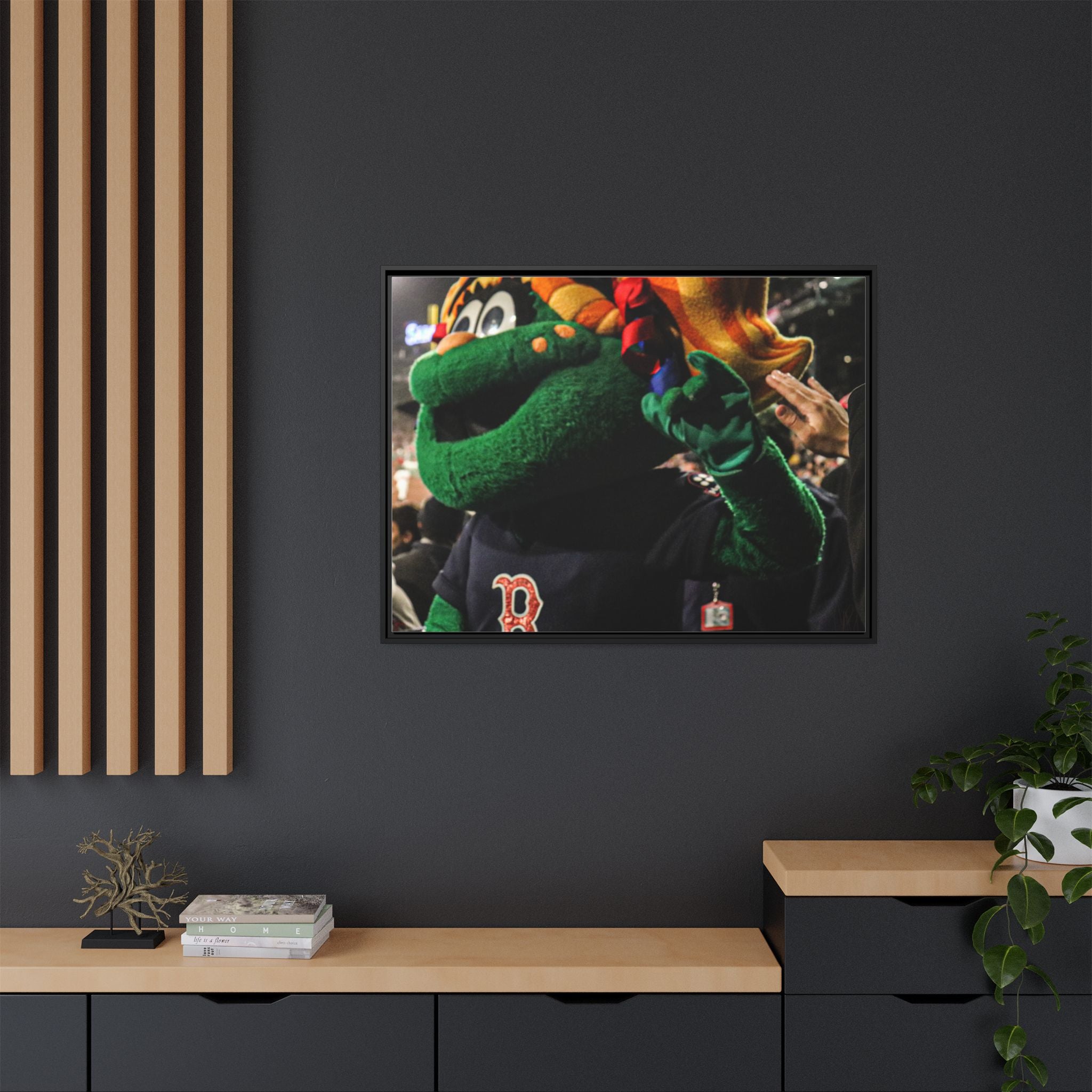 Tessie Boston Mascot Framed Matte Canvas Wall Art