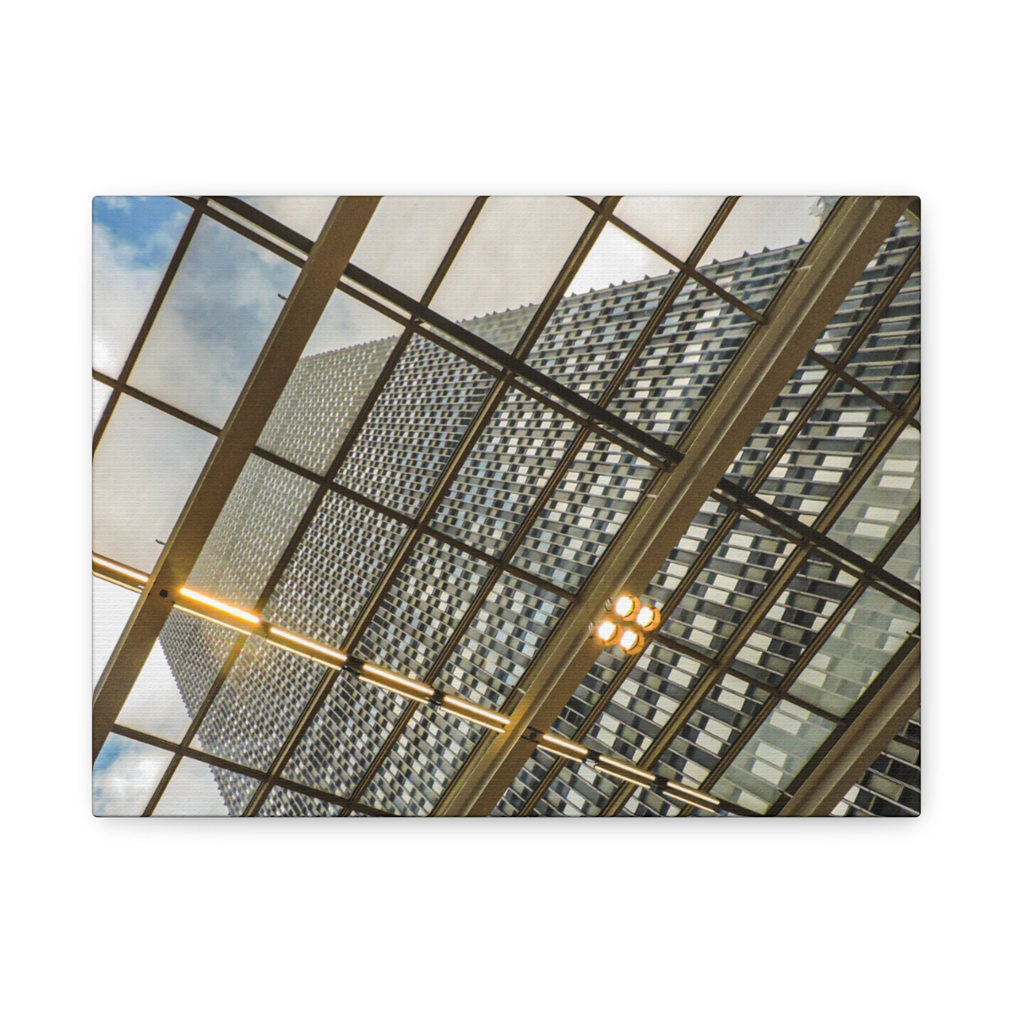 Modern Architecture Canvas Print | Glass Atrium & Skyscraper Wall Art | A‑G Originals