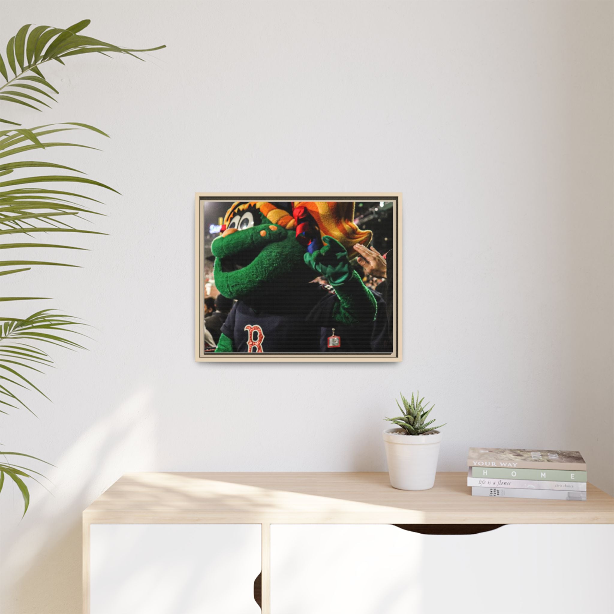 Tessie Boston Mascot Framed Matte Canvas Wall Art