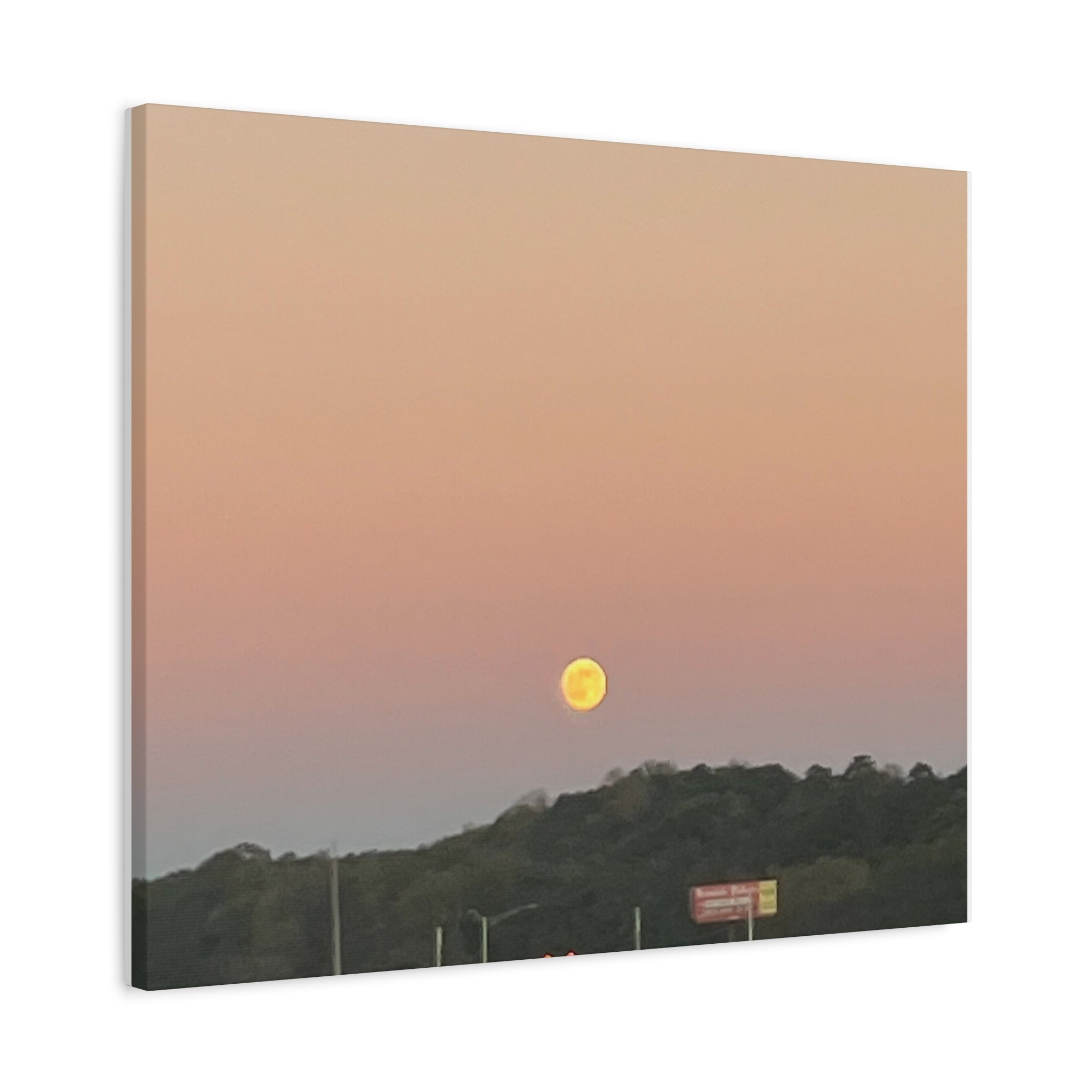 Moonrise Sunset Canvas Print — Pastel Sky Landscape Wall Art