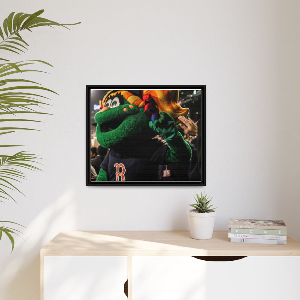 Tessie Boston Mascot Framed Matte Canvas Wall Art