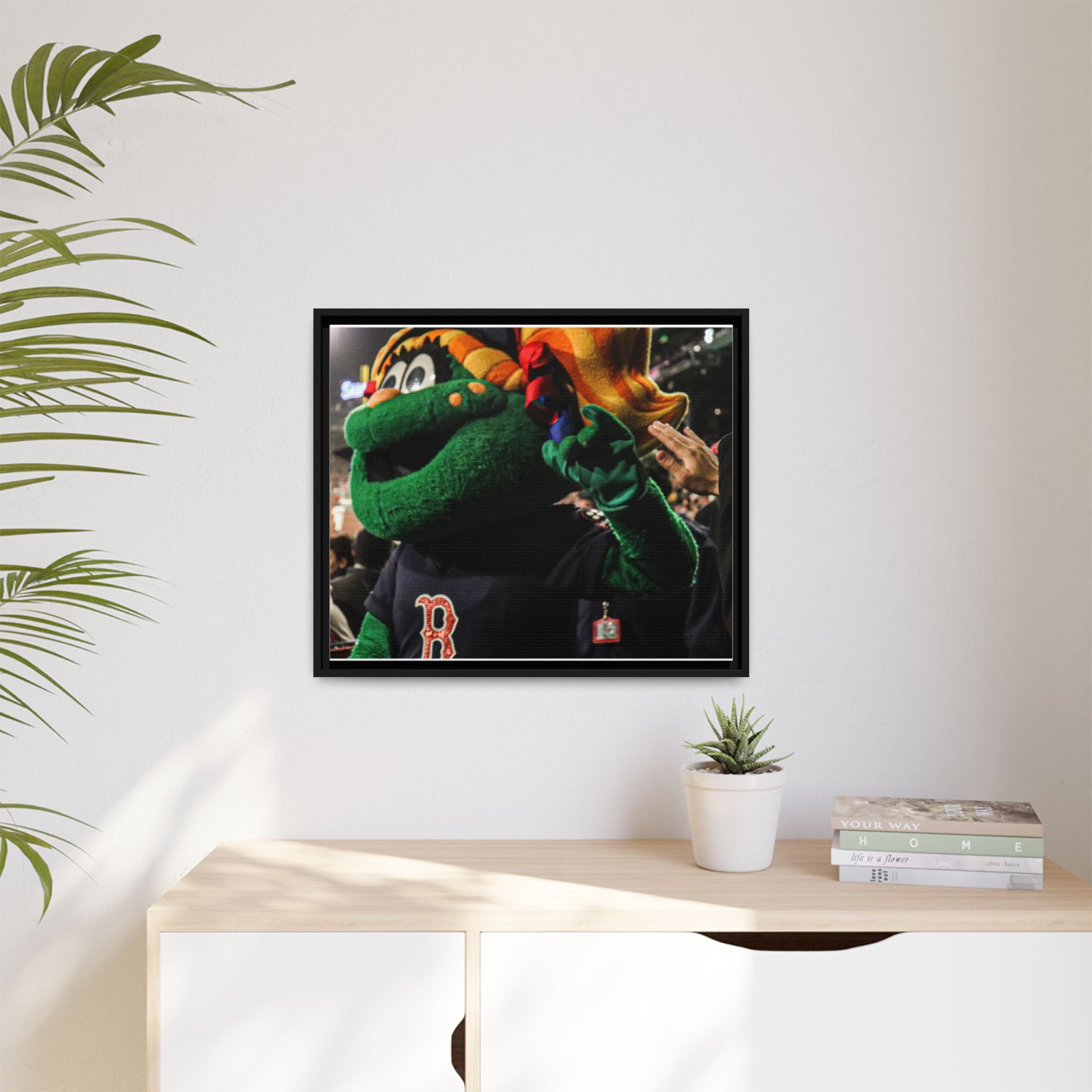 Tessie Boston Mascot Framed Matte Canvas Wall Art