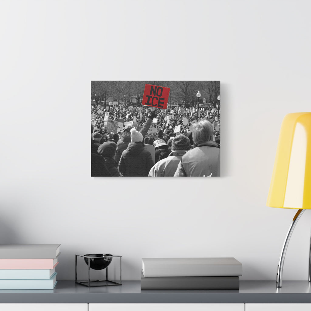 NO ICE in the Crowd — Documentary Matte Canvas
