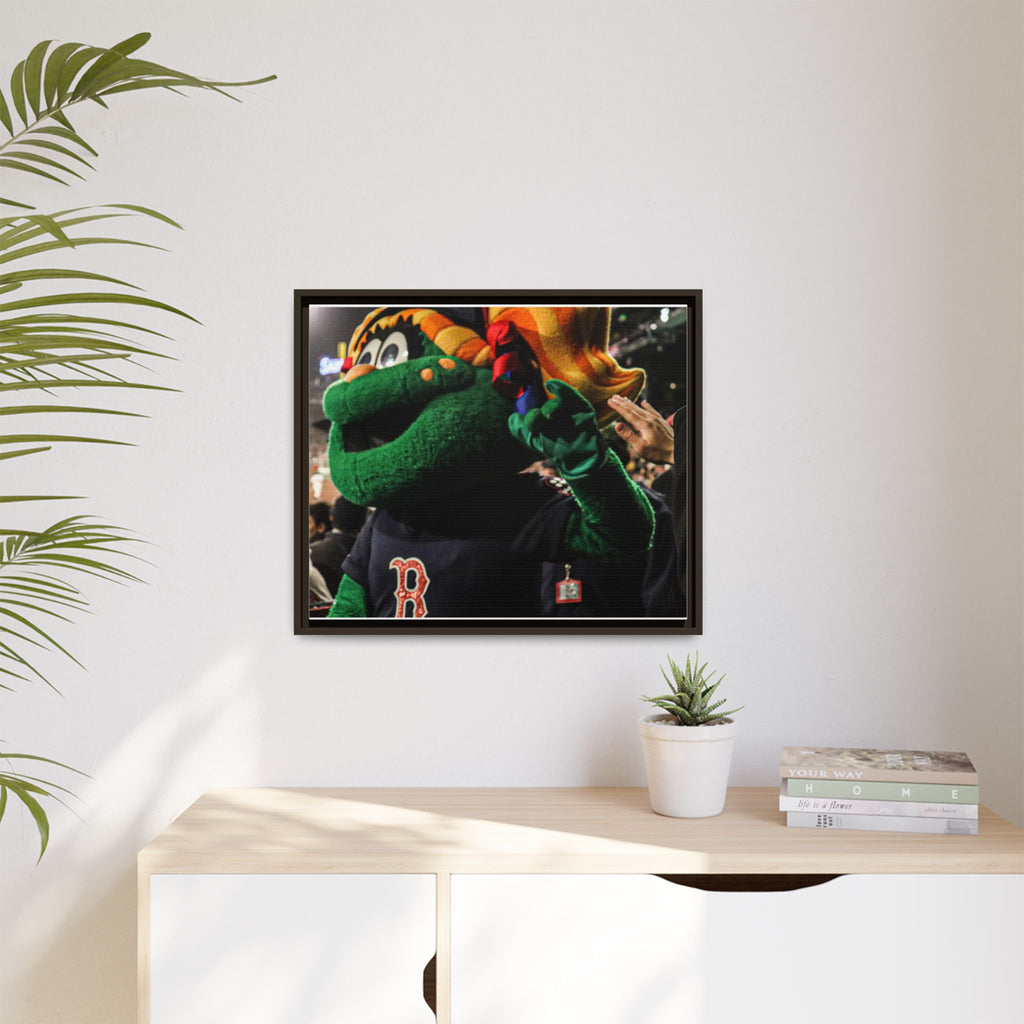 Tessie Boston Mascot Framed Matte Canvas Wall Art