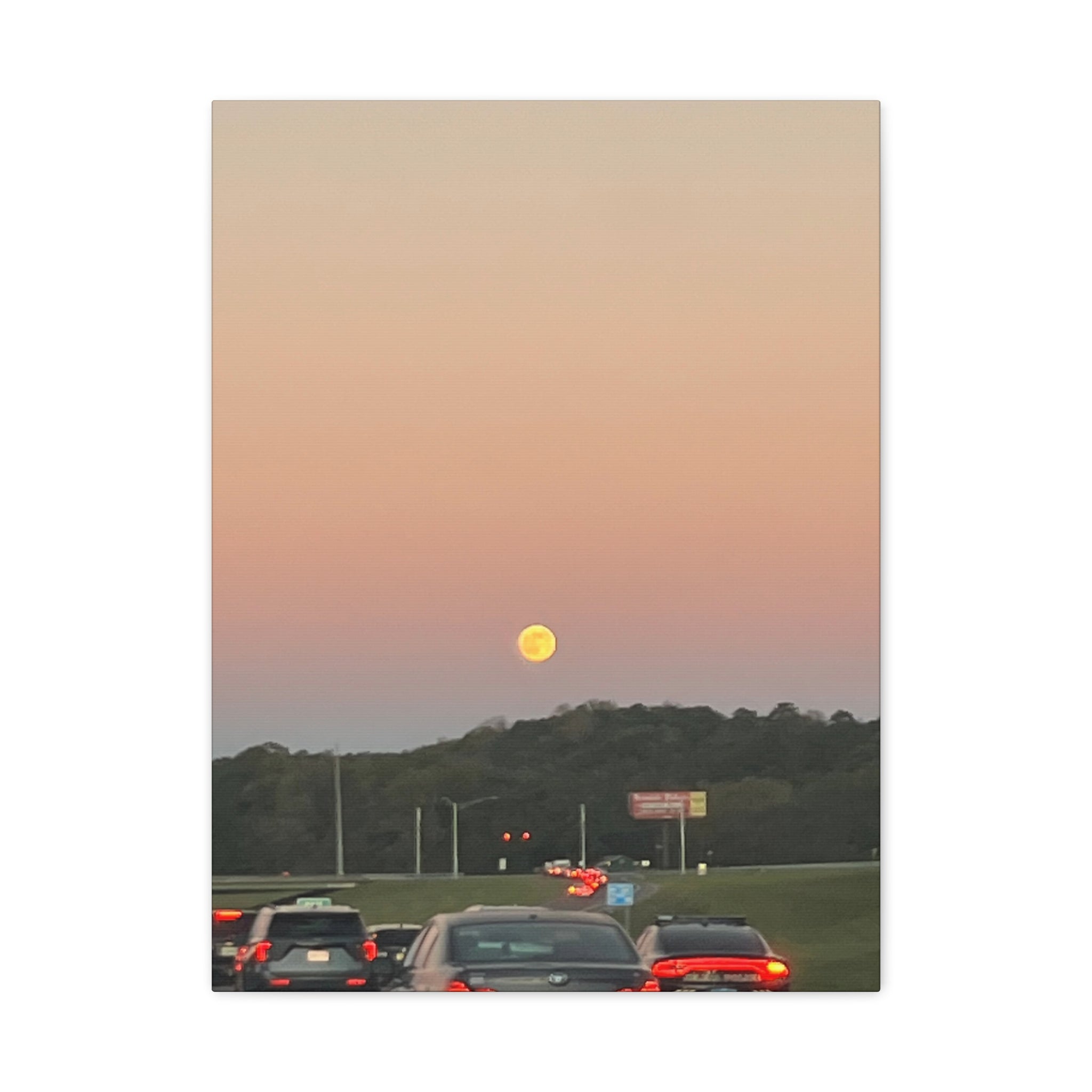 Moonrise Sunset Canvas Print | Pastel Sky Landscape Wall Art | A‑G Originals Photography