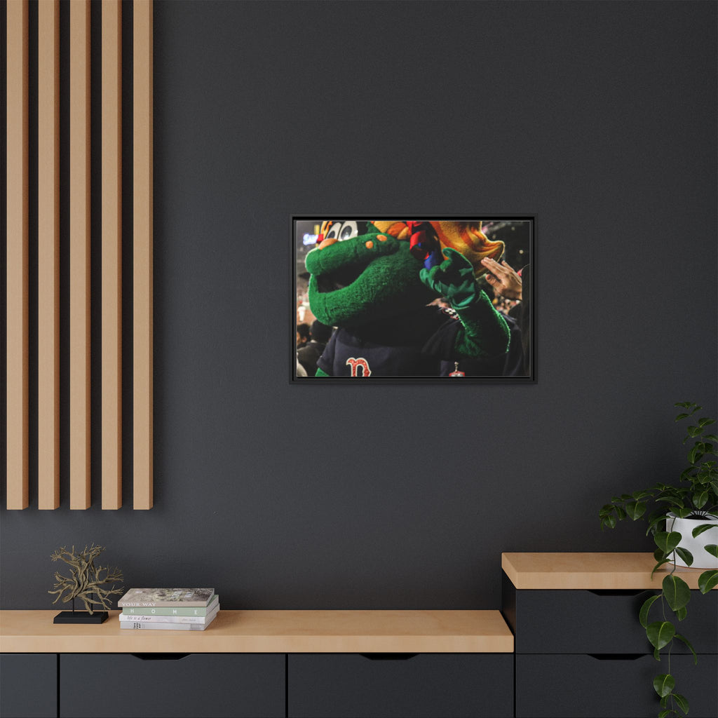 Tessie Boston Mascot Framed Matte Canvas Wall Art