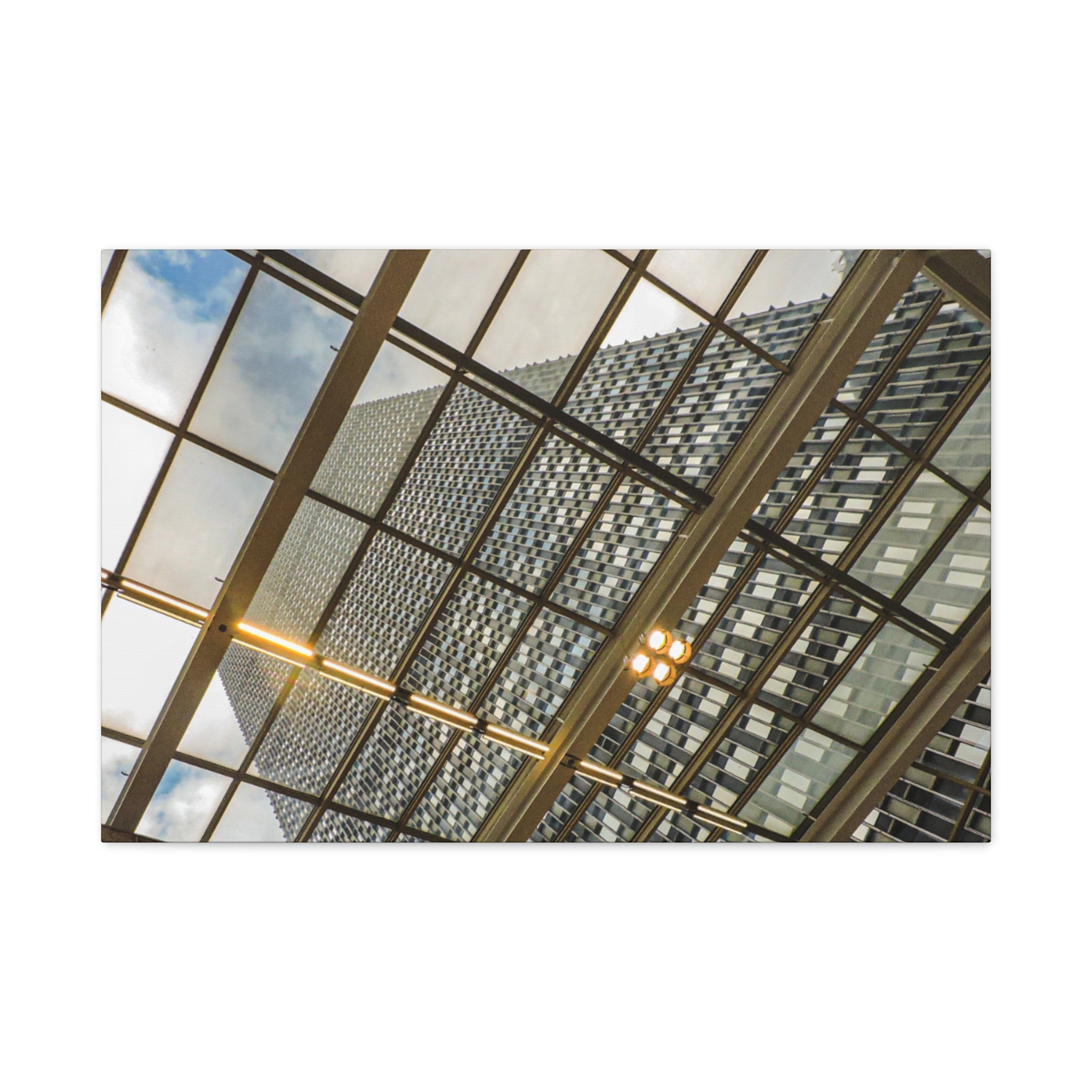 Modern Architecture Canvas Print | Glass Atrium & Skyscraper Wall Art | A‑G Originals