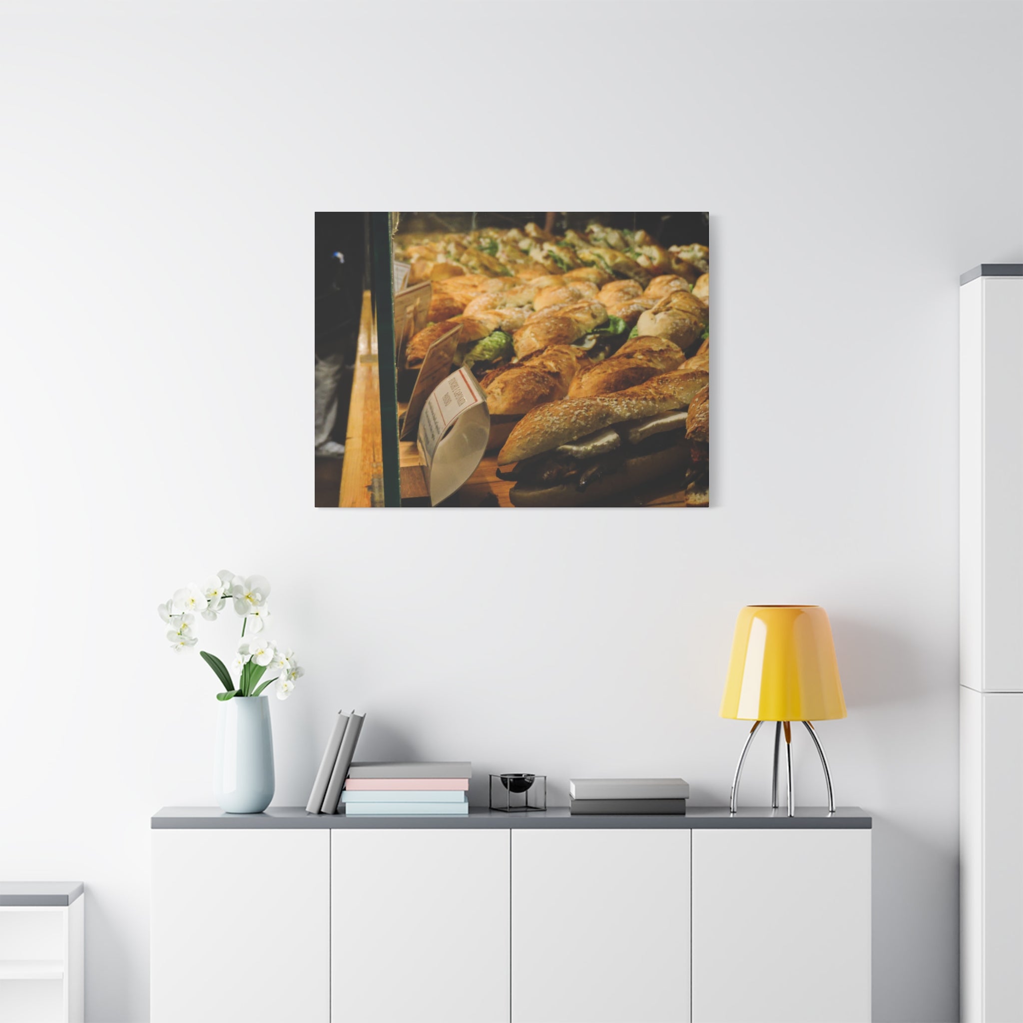 Bakery Sandwiches Matte Canvas Print — Gourmet Market Wall Art