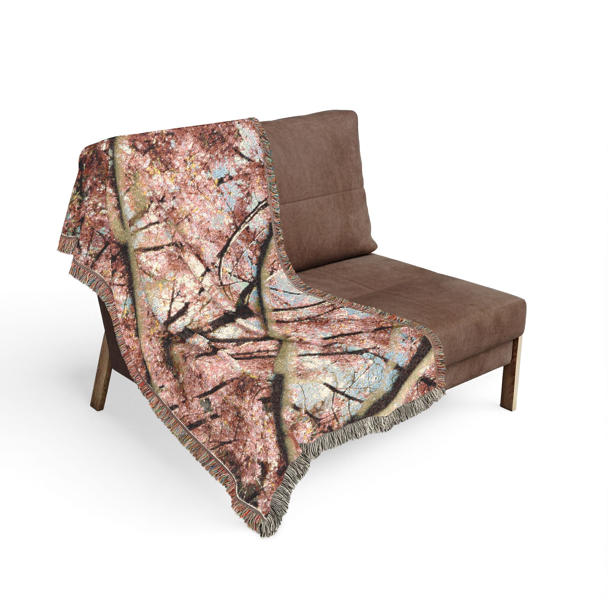 Cherry Blossom Woven Blanket | Floral Throw for Home Decor | A‑G Originals