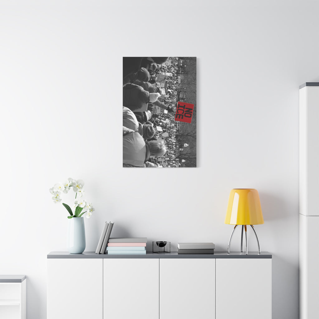 NO ICE Rising Above the Crowd — Matte Humanitarian Canvas