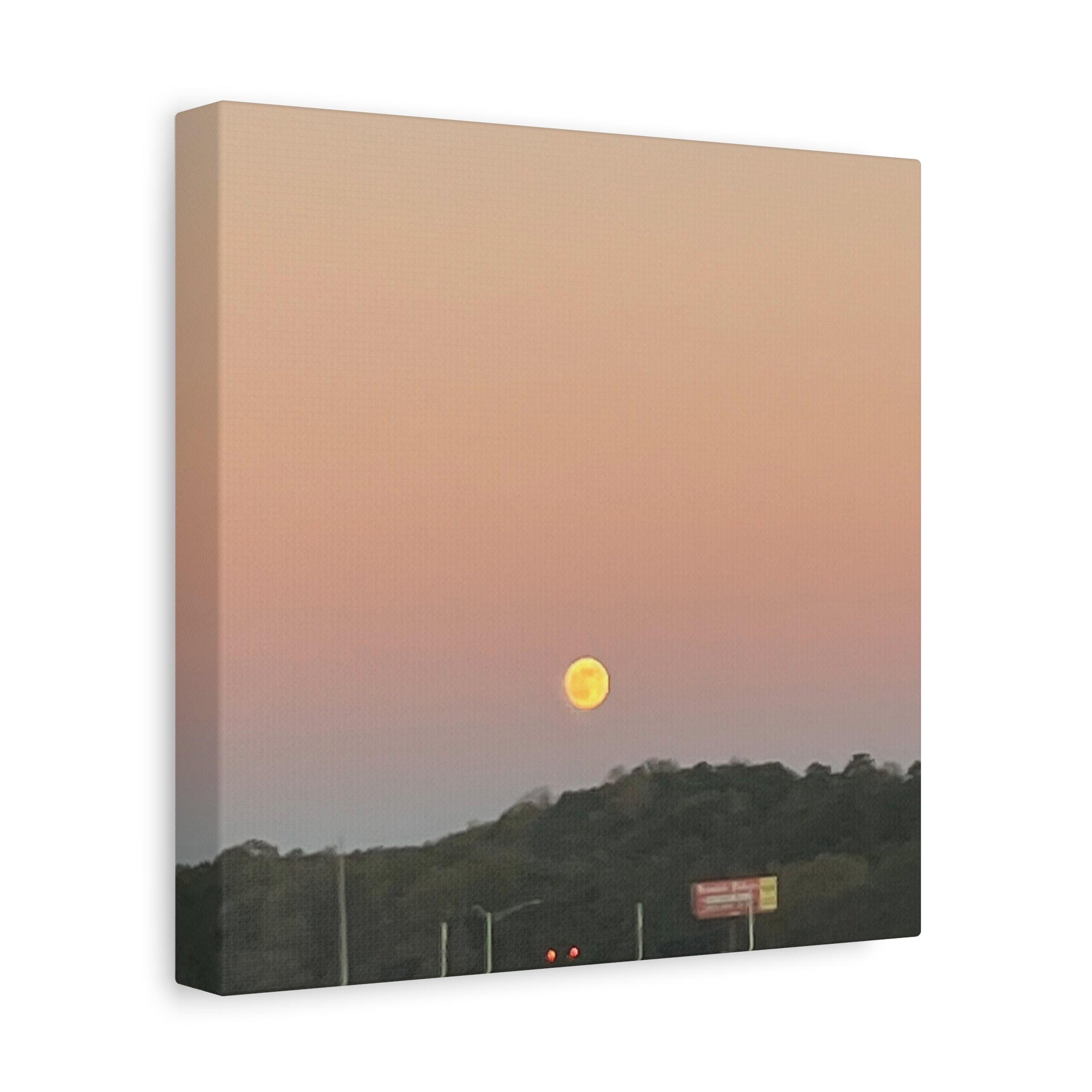 Moonrise Sunset Canvas Print — Pastel Sky Landscape Wall Art