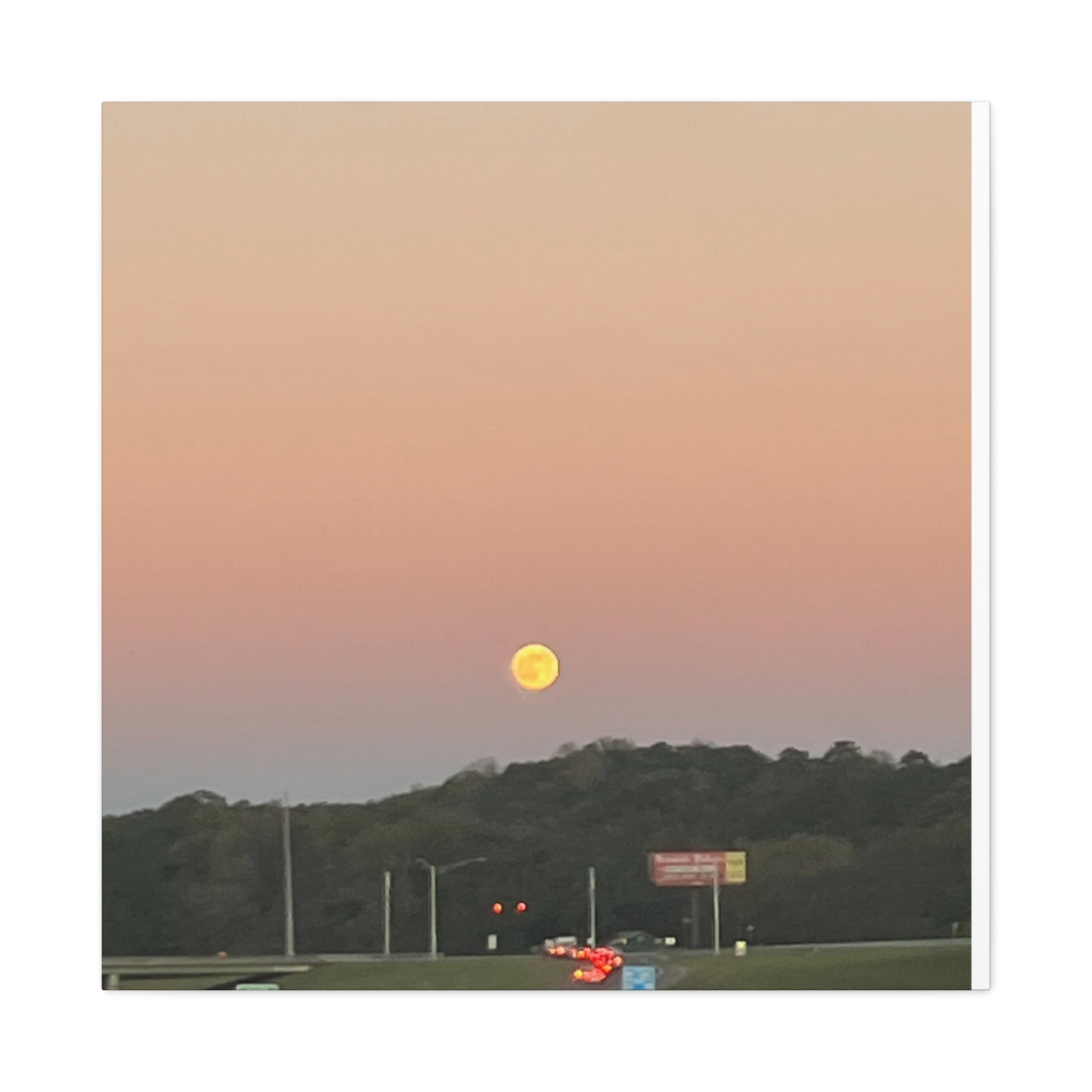 Moonrise Sunset Canvas Print | Pastel Sky Landscape Wall Art | A‑G Originals Photography