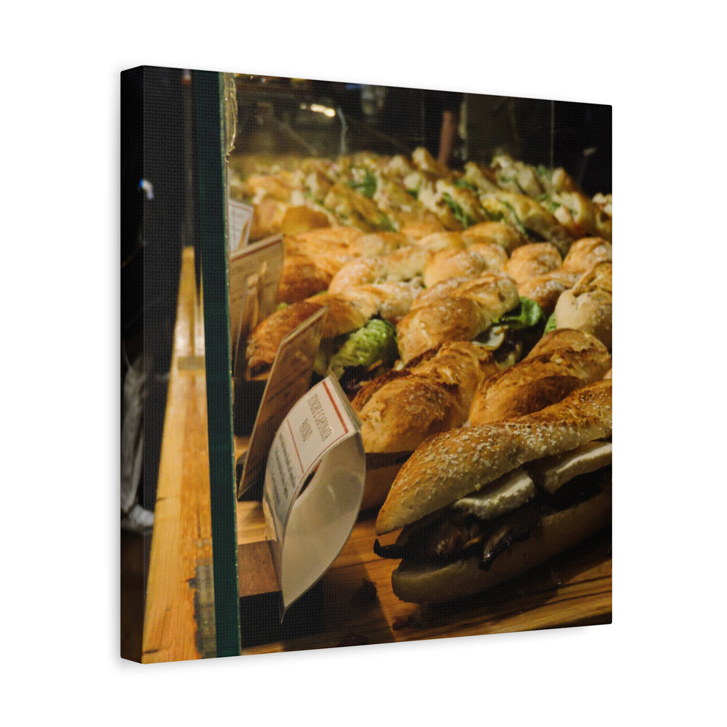 Bakery Sandwiches Matte Canvas Print — Gourmet Market Wall Art