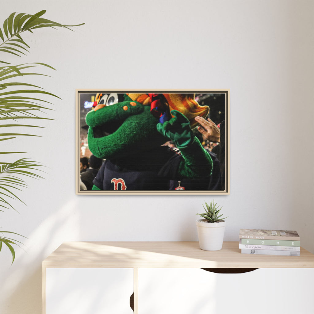 Tessie Boston Mascot Framed Matte Canvas Wall Art
