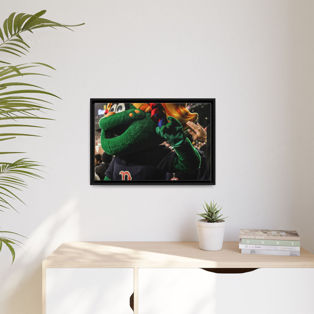 Tessie Boston Mascot Framed Matte Canvas Wall Art